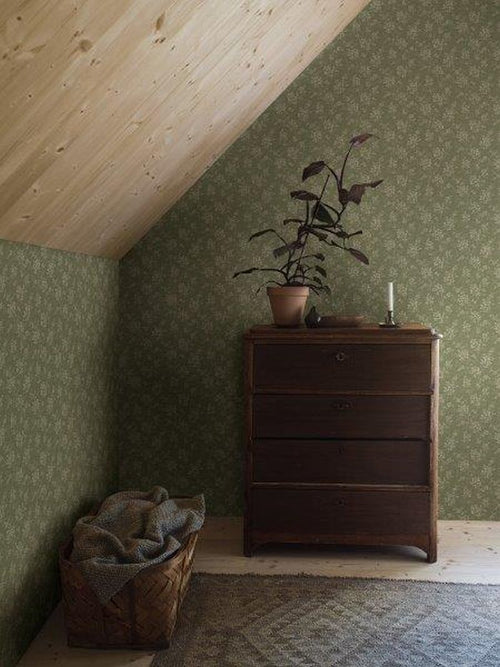 borastapeter behang vintage bloemetjes groen - 53 cm x 10.05 m - 661035 - vtwonen shop