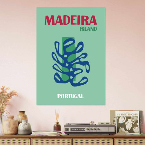 Artfulprints Poster met Lijst Portugal - Madeira   - 50x70 cm - Groen