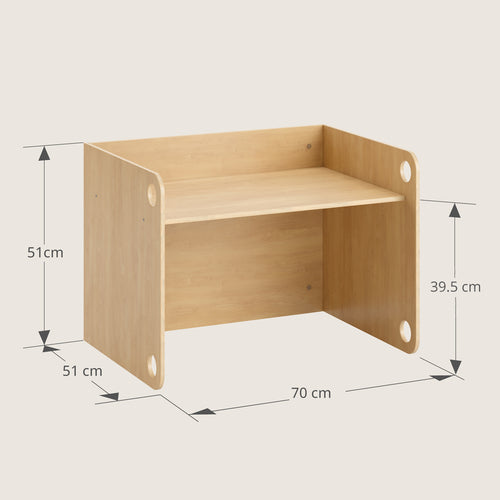 Petite Amélie Houten kindertafel met 2 stoeltjes Ellipse – Naturel – Montessori-geïnspireerd - Kindvriendelijk & Ruimtebesparend - vtwonen shop