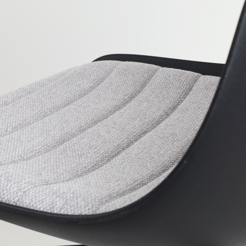 Nolon Nora-Liv Eetkamerstoel Zwart - Lichtgrijs Kussen - Witte Poten - vtwonen shop