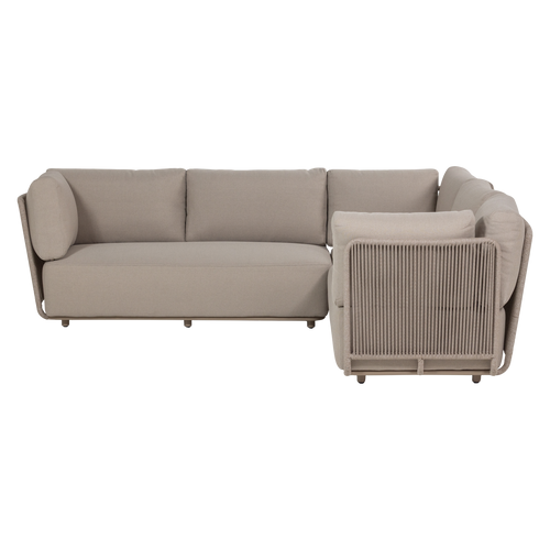 WOOOD loungeset tuin Sora - Metaal/Touw - Zand - 73x269x270