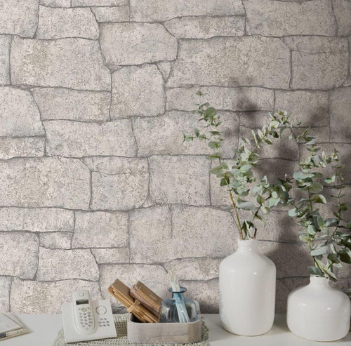 Erismann behang steen beige - 53 cm x 10.05 m - 661449 - vtwonen shop