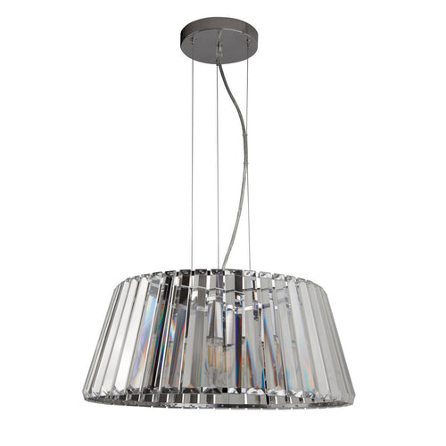 Searchlight Tiara 5-lichts plafondlamp tot half-inbouw plafondlamp - chroommetaal en helder glas