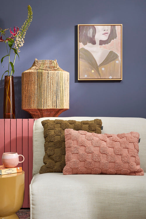 Mica Decorations Liliano Lantaarn - H51 x Ø40 cm - Jute - Donkergroen - vtwonen shop