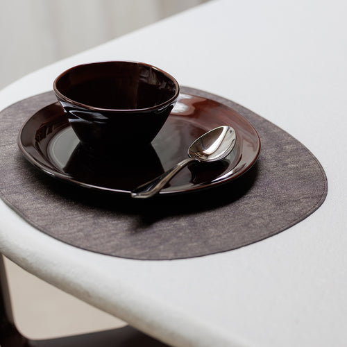 S|P Collection - Placemat 43,5x36,5cm organisch metallic bruin Dinner - Set van 4