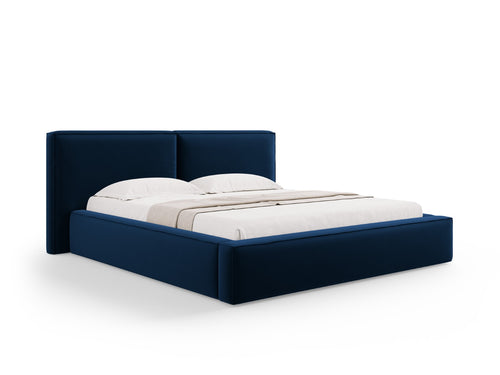 Micadoni Opbergbed met hoofdeinde Jodie 180x200cm, flueel, koningsblauw - 228x234x108cm