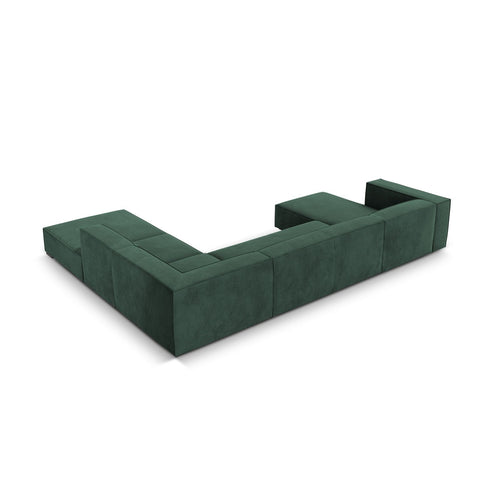 Cosmopolitan Design - Panoramische hoekbank rechts Turin 6-zits, structurele stof groente - 270x365x68cm