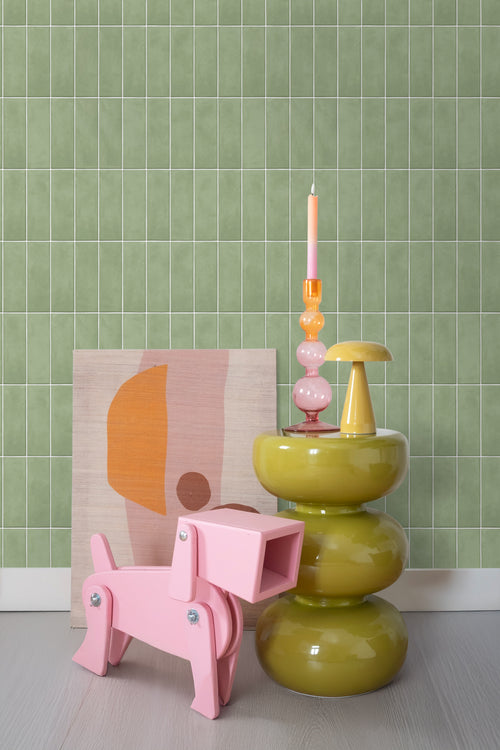 ESTAhome behang tegelmotief groen - 50 x 900 cm - 131540 - vtwonen shop