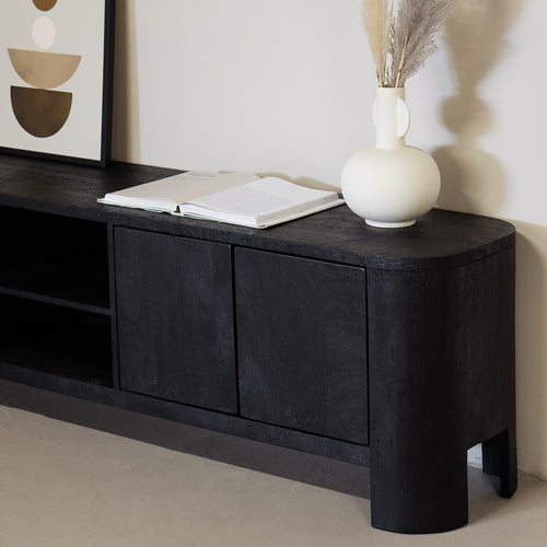 Giga Meubel Tv-Meubel Mitchel - Mangohout - Zwart - 200cm - vtwonen shop