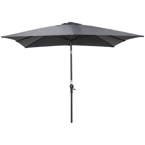 Garden Impressions stokparasol Lotus donker grijs 250x250 cm met Cosmo voet en hoes