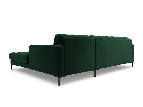 Cosmopolitan Design rechter hoekbank Bali 5-zits, flueel, flessengroen - 185x293x75cm