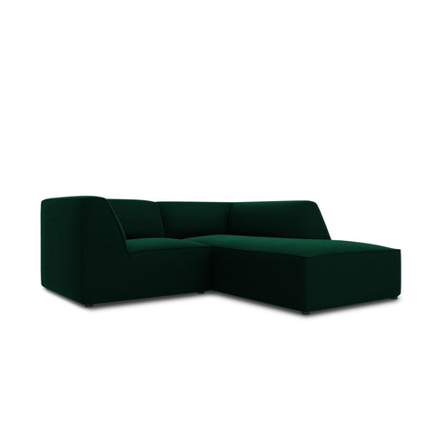 Cosmopolitan Design - Modulaire hoekbank rechts Siena 3-zits, flueel flessengroen - 180x186x69cm