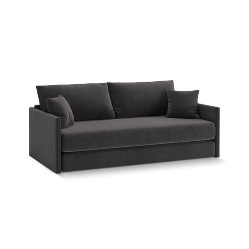 Cosmopolitan Design - Converteerbare bank Shannon 3-zits, flueel donkergrijs - 94x209x87cm