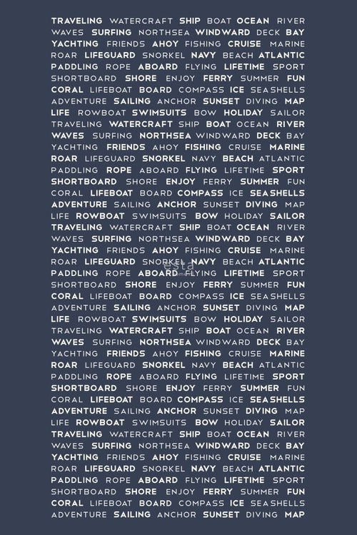 ESTAhome fotobehang maritieme teksten blauw - 186 x 279 cm - 158845 - vtwonen shop