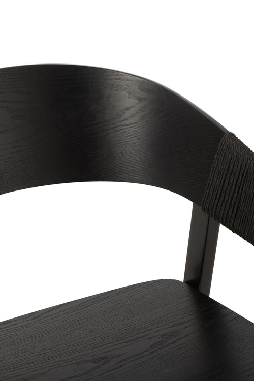 J-Line stoel Naga - essenhout/touw - zwart