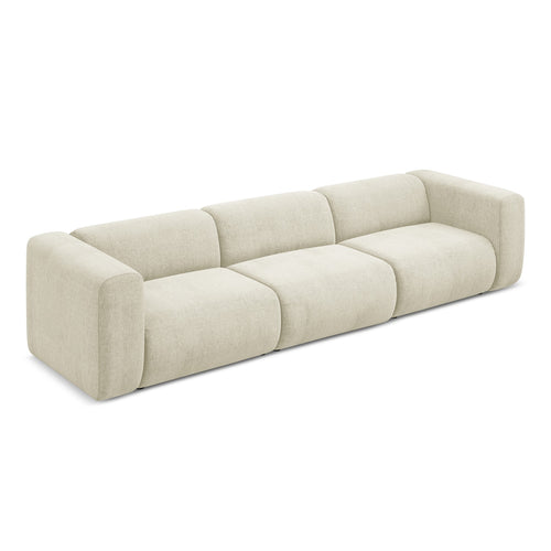 LaMiaSofa 4-zits bank Bari - chenille stof - beige - 319x89x70