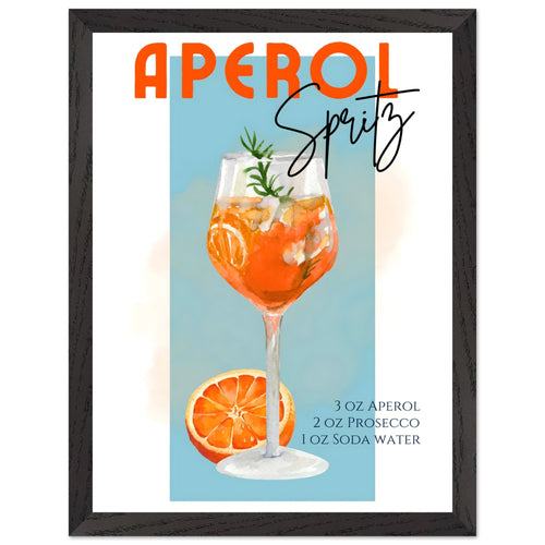 Artfulprints Poster met Lijst Aperol Spritz - Blue   - 30x40 cm - Blauw
