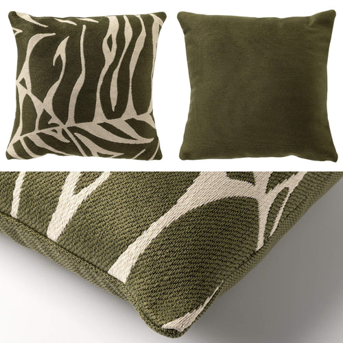 KUSSENSET - 3-delig - Secret Oasis - 45x45 cm, 30x50 cm - inclusief binnenkussens - groen, beige