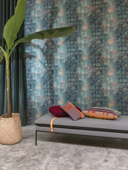 Masureel behang grafisch motief blauw - 53 cm x 10.05 m - 630935