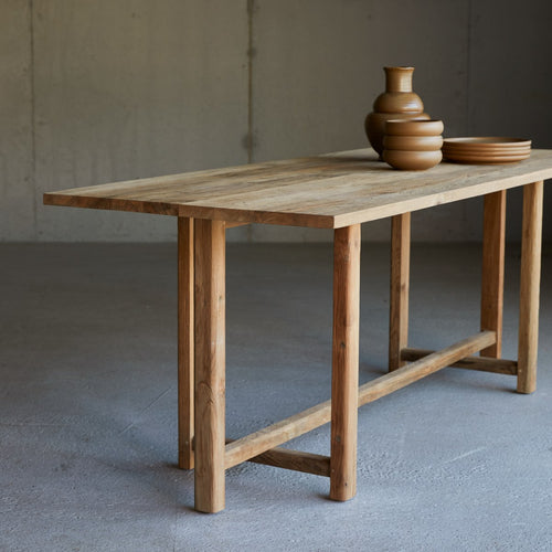 Tikamoon Eettafel van gerecycled massief teakhout voor 6/8 personen - Naturel - vtwonen shop