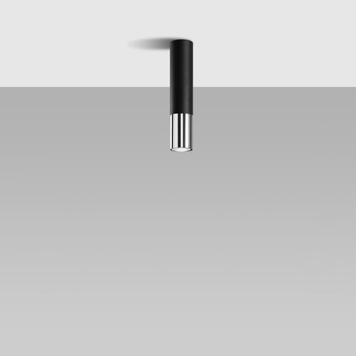 Sollux Lighting Plafondlamp LOOPEZ zwart/chroom - 6x6x29cm