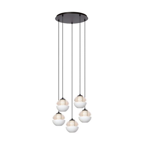 Atmooz hanglamp Reese 5 - zwart - Ø 40 x H 220 cm - G9