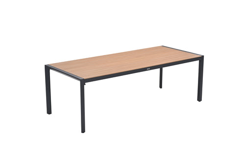 Felini tafel- 220x93 cm - carbon black - light teaklook - vtwonen shop