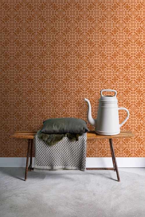 ESTAhome behang verweerde tegels oranje bruin - 50 x 900 cm - 131481 - vtwonen shop