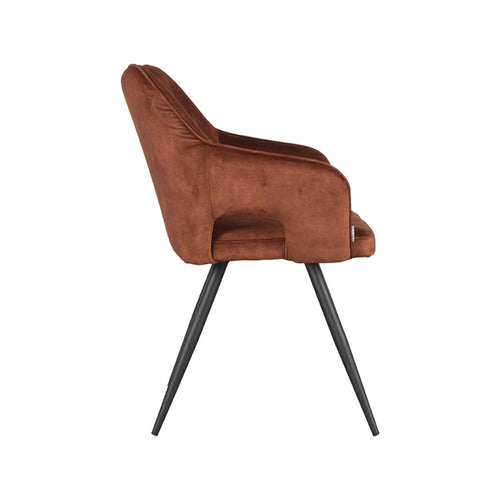 LABEL51 Eetkamerstoel Noud - Bruin Velvet - Zithoogte 49cm - vtwonen shop