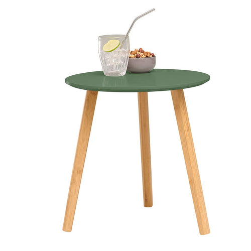 Lisomme Esma houten bijzettafel groen - Ø 40 cm