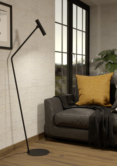 EGLO vloerlamp Almudaina - led - 157 cm - zwart - staal