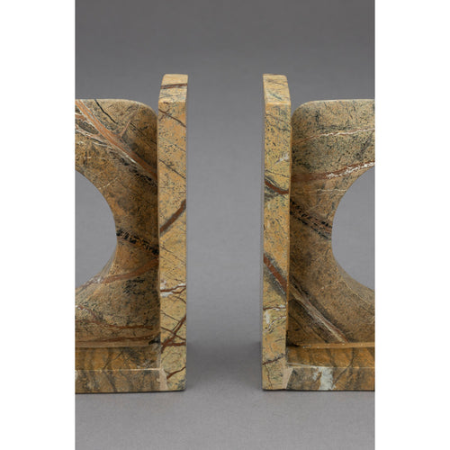 Dutchbone Satpura Boekensteun Marmer Bruin - Set van 2