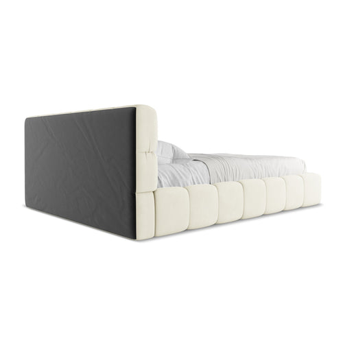 LaMiaSofa Bed met opbergruimte Roma - chenille stof - beige - 180x228x82