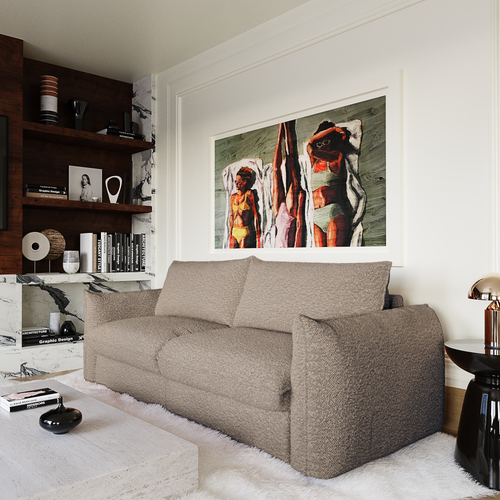 Premium Interiors - Snel uitklapbare slaapbank ICON - bouclette mol 208cm
