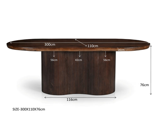 Livingfurn eetkamertafel Sevilla Brown - 300cm - Mangohout