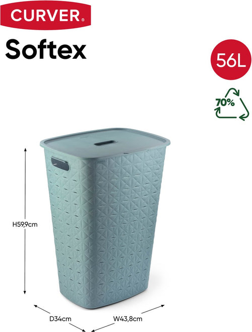 Curver Softex Wasbox - 56L - 43,8x34x59,9cm - Blauw - vtwonen shop