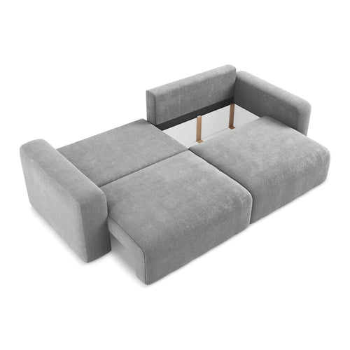 LaMiaSofa 3-zits slaapbank Ostia - chenille stof - grijs - 244x102x79