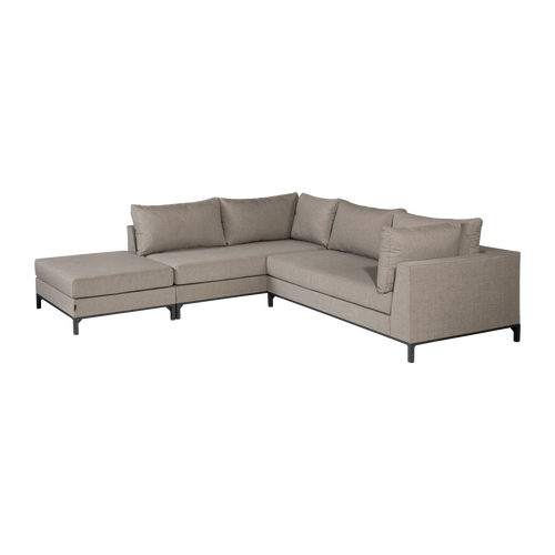 WOOOD loungeset tuin Sicilië - Aluminium - Taupe - 60x262x246