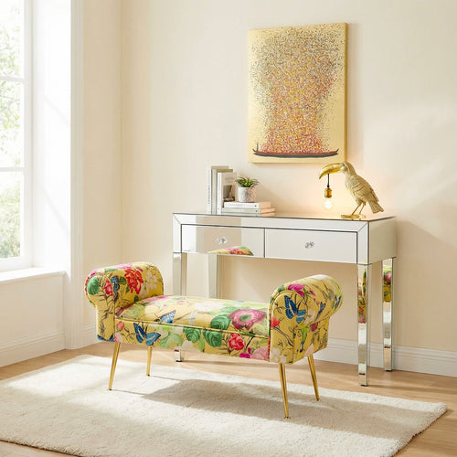 Kare Design Bank Wing Flower Fever geel