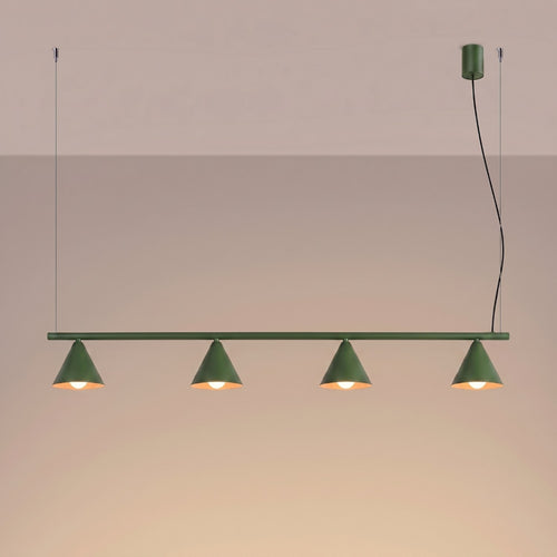 Sollux Lighting Kroonluchter NOX 4L olijfgroen - 122x14x215cm
