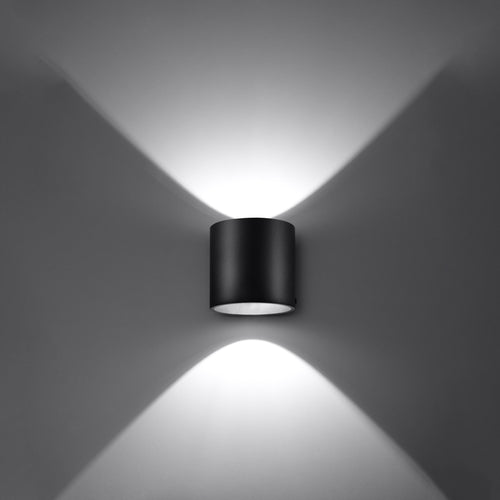 Sollux Lighting Wandlamp ORBIS 1 zwart - 10x12x10cm