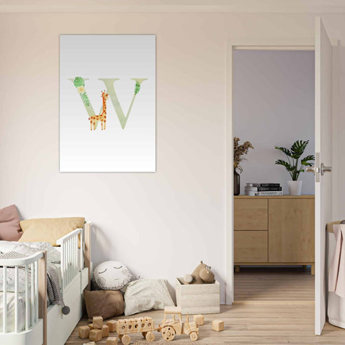 Artfulprints Poster Letter W kindernaam   - 70x100 cm - Meerkleurig