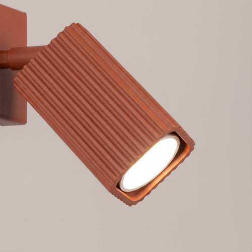 Sollux Lighting Wandlamp RAYO rode oker met schakelaar - 8x16x16cm