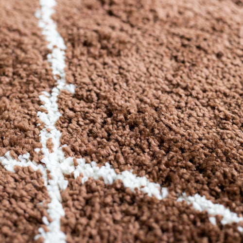 Interieur05 Berber vloerkleed rond hoogpolig Roest/Cream - scandinavisch - nea - 120 x 120 cm - vtwonen shop