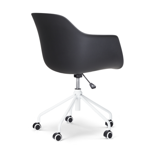 Nolon Nout-Puk Bureaustoel Zwart - met Armleuning - Wit Onderstel - vtwonen shop