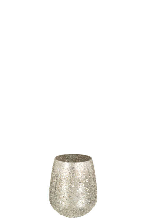J-Line kaarshouder Glinstering - glas - goud - medium