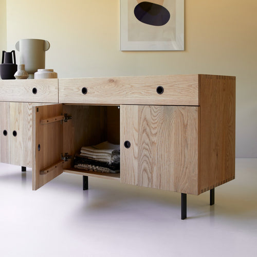 Tikamoon Massief eikenhouten buffet 185 cm - Naturel