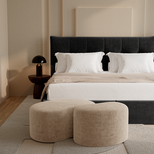 Sia Home - Poef DUNE -  Fluweel - Mol - 60cm