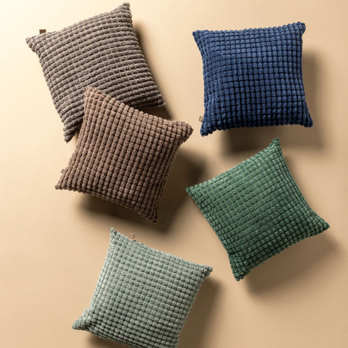 ROME - kussenhoes 45x45 cm - effen kleur - 3D-structuur - Military Olive - donkergroen