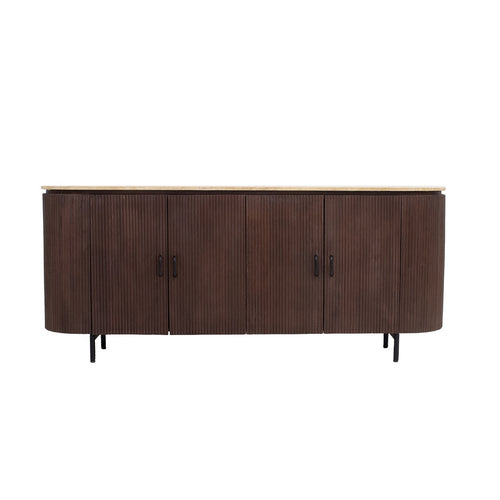 Giga Meubel Dressoir Amber - Bruin - Mangohout/Travertin - 200cm - vtwonen shop
